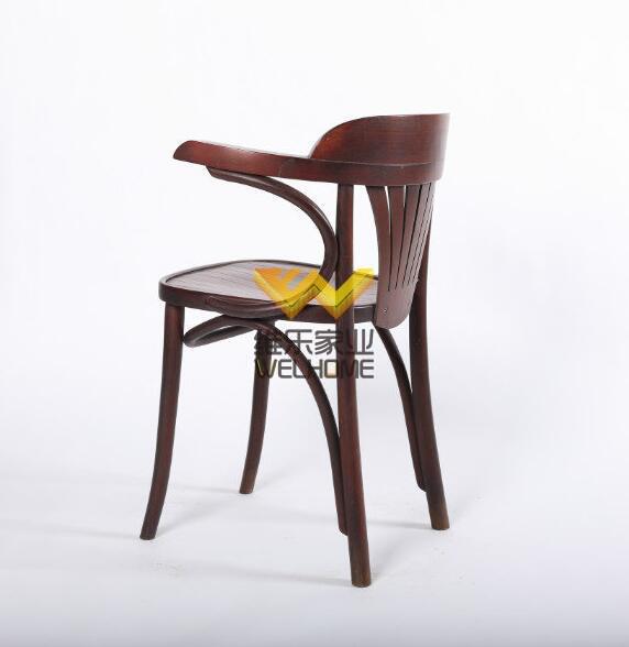 Claret bentwood dinning fan back arm chair